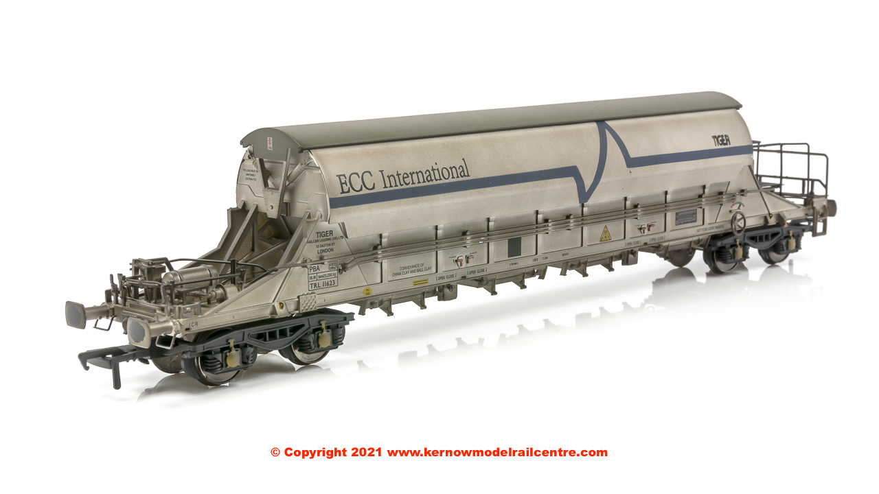 E87032 EFE Rail PBA TIGER China Clay Wagon number TRL 11623 in ECC International (white) livery and weathered finish